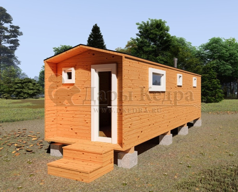 Каркасная баня Барн из кедра 6х2.2 м Каркасная баня Барн из кедра 6х2.2 м