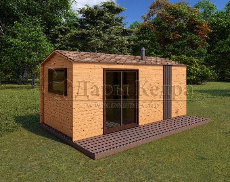 Каркасная баня Барн из кедра 5х2,2 м Каркасная баня Барн из кедра 5х2,2 м